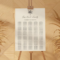 Palm Tree Beach Wedding 30 Table Seating Chart