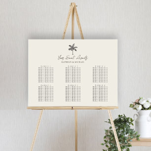 Poster Palm Tree Minimaliste Mariage 6 Table