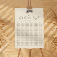 Palm Tree Modern Mariage 30 Table Seating Chart