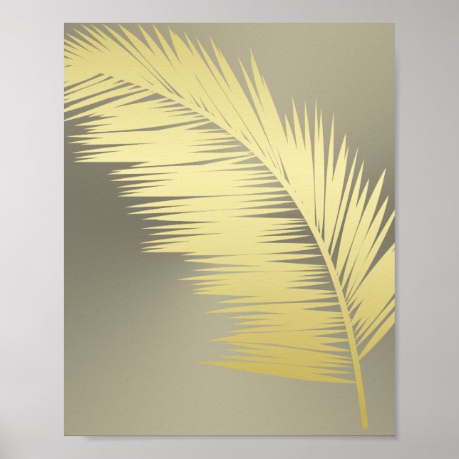 Poster Palm Tropical d'or feuille (Devant)