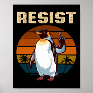 Poster Palmes de pingouin relevées résistent aux drôles d