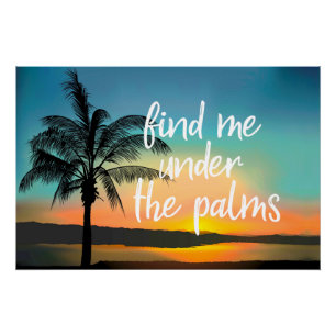 Poster Palmiers au coucher du soleil Sentiments tropicaux