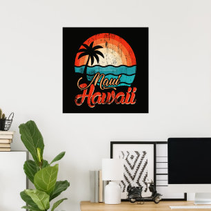 Poster Palmiers Plage Hawaïenne