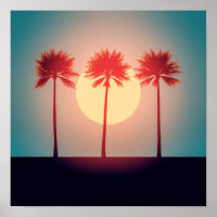 Palmiers Sunset Art