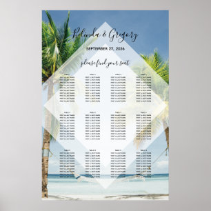 Poster Palmiers tropicaux Plage Plage Mariage Carte de si