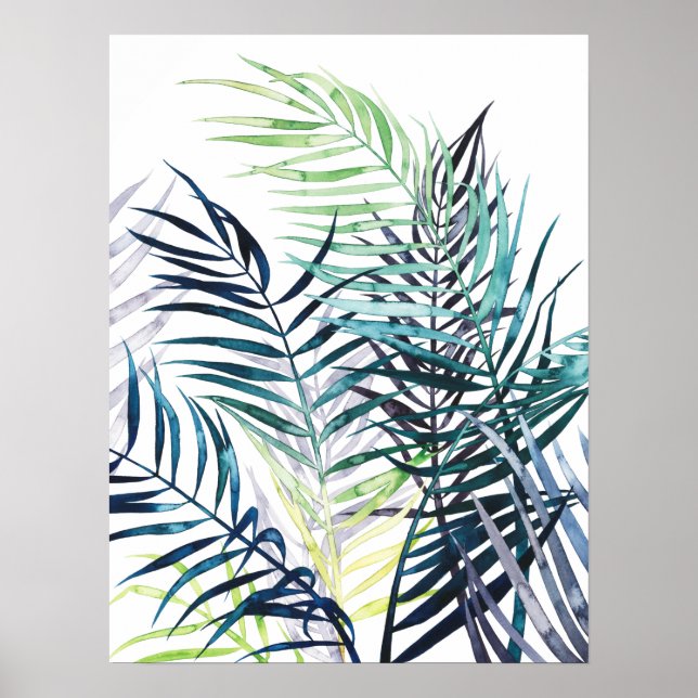 Poster Palmiers Twilight - Feuilles tropicaux (Devant)