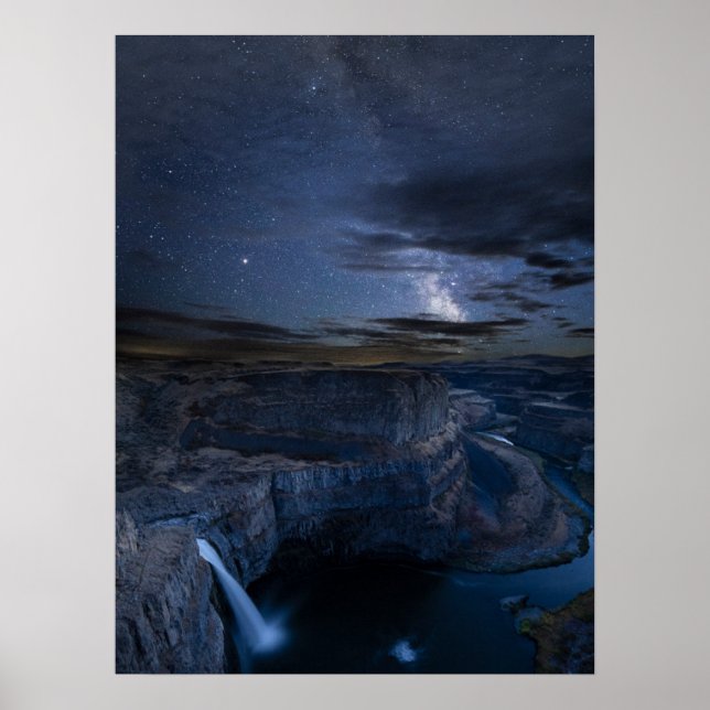 Poster Palouse Falls Park & Milky Way | État de Washingto (Devant)