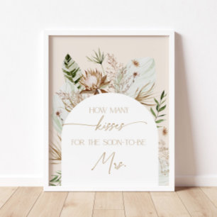 Poster Pampas bohème herbe combien de baisers