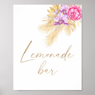 Poster Pampas de bouho aquarelle - bar à citronnelle