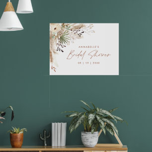 Poster Pampas de douche nuptiale budget herbe moderne élé