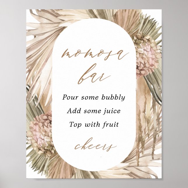 Poster Pampas Grass Baby shower Momosa Bar (Devant)