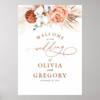 Pampas Grass Floral Terracotta Mariage Bienvenue