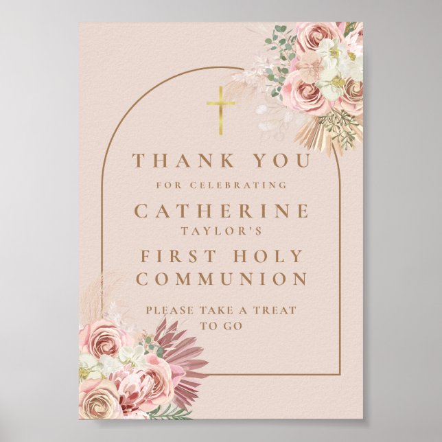 Poster Pampas Grass Premier signe de communion Favoriser (Devant)