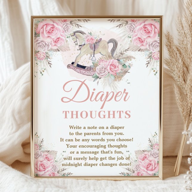 Poster Pampas Rose Cheval à Bascule Pensées de Lange (Créateur téléchargé)