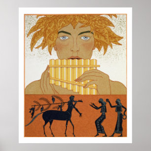 Poster Pan Piper, illustration de "Les Mythes" par Paul