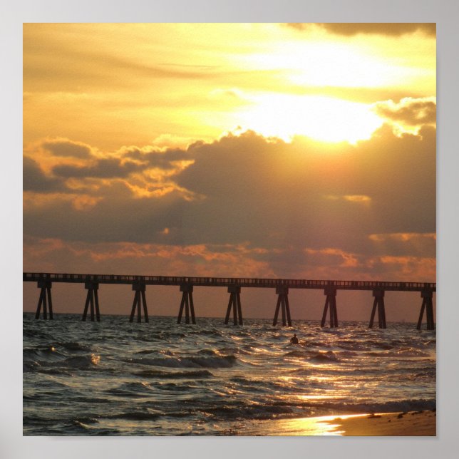 Poster Panama City Beach Pier Sunset (Devant)