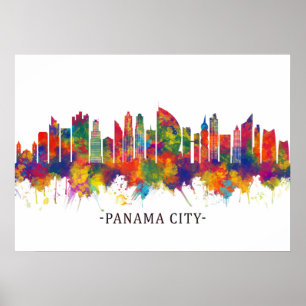 Poster Panama City Panama Skyline