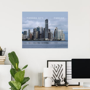 Poster Panama Skyline avec/hors texte personnalisa
