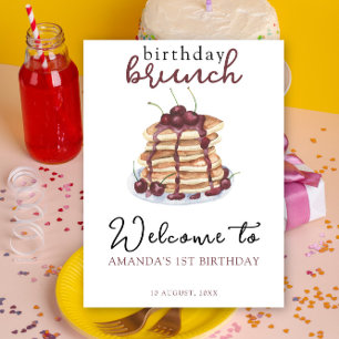 Poster Pancakes aquarelle fête d'anniversaire