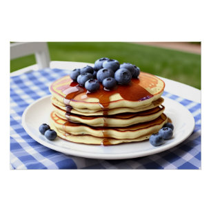 Poster Pancakes aux bleuets