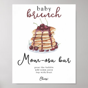 Poster Pancakes baby shower Momosa bar