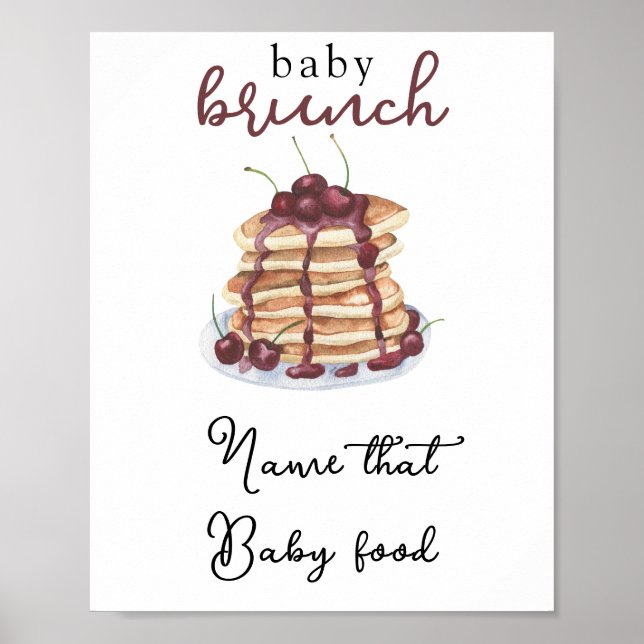Poster Pancakes Baby shower Nom du jeu d'alimentation pou (Devant)