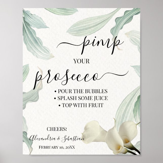 Poster Pancale Calla Lily Personnalisez votre panneau de  (Devant)