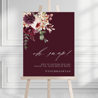 Pancarte Automne Romance Floral Bourgogne Oh Snap