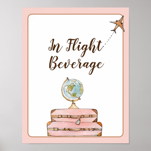 Poster Pancarte Boissons en vol mariage (Devant)