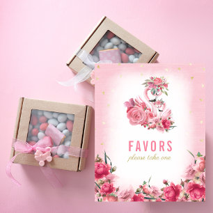 Poster Pancarte Cadeaux Baby Shower Flamant Rose Ballerin