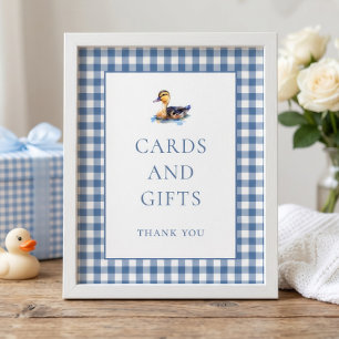Poster Pancarte Cadeaux Cartes Canard Vichy Bleu pour Bab