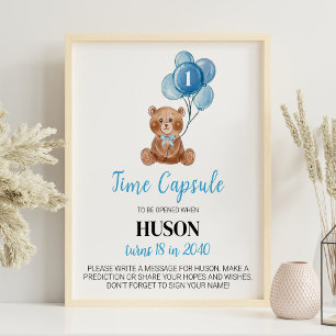 Poster Pancarte capsule temporelle d'anniversaire au ball