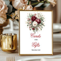 Pancarte Cartes et Cadeaux de Teinte Romantique Bo