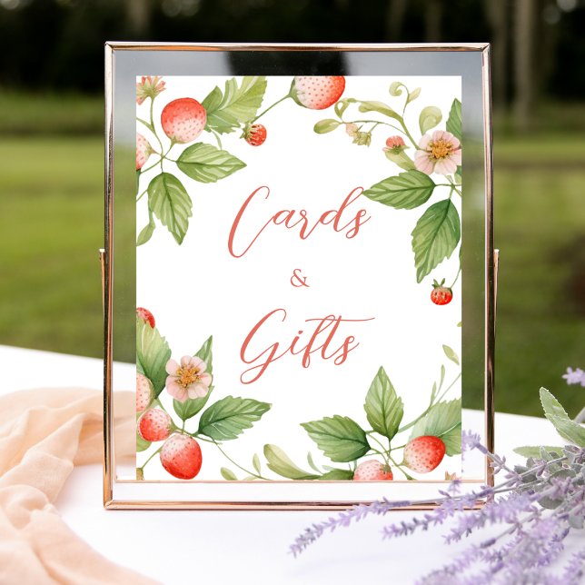 Poster Pancarte Cartes et Cadeaux Fraise Sucrée (Créateur téléchargé)