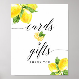 Poster Pancarte Citron Citrus Cartes et Cadeaux 8x10"