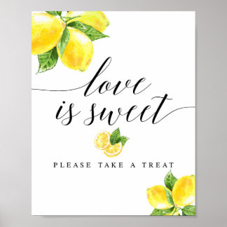 Poster Pancarte Citrus Lemon Love is Sweet 8x10"