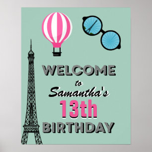 Poster Pancarte d'accueil pour un anniversaire de bienven