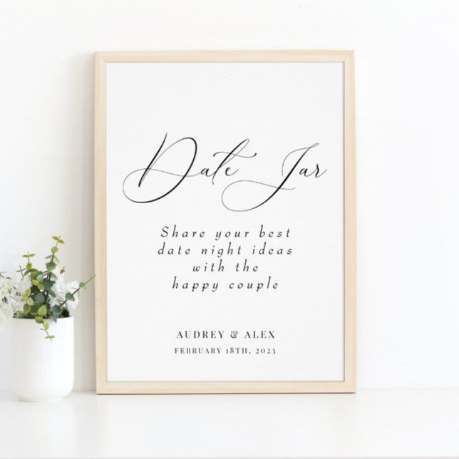 Poster Pancarte d'activité de Pot de date moderne noir po (Créateur téléchargé)