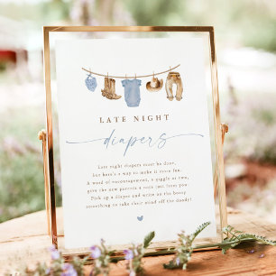 Poster Pancarte d'activité pour la Baby Shower des Couche