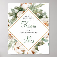 Pancarte de Baby Shower Combien de Baisers