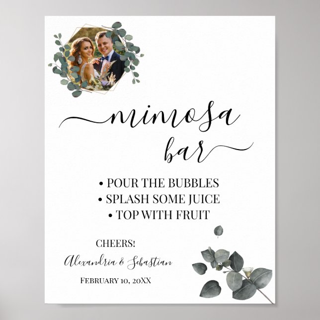 Poster Pancarte de Baby Shower de mariage au bar de Mimos (Devant)