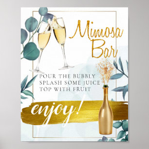 Poster Pancarte de bar à Mimosa pour brunch de mariage av