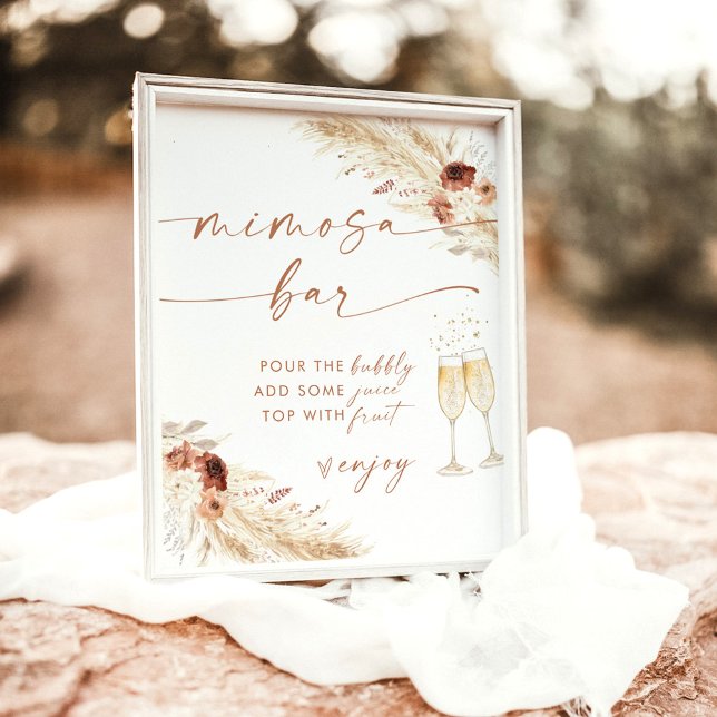 Poster Pancarte de bar à Mimosa pour une baby shower bohè (Créateur téléchargé)