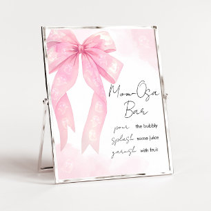 Poster Pancarte de bar Mom Osa pour Baby Shower Little Bo