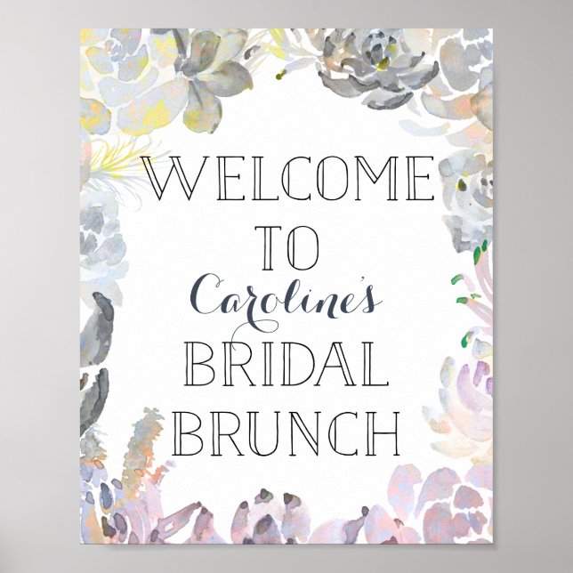 Poster Pancarte de bienvenue de brunch de mariage aux suc (Devant)