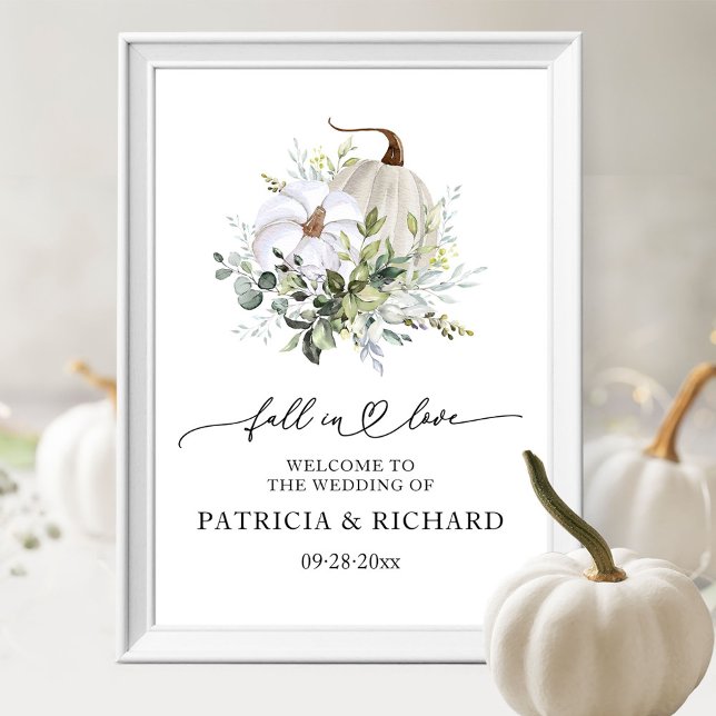 Poster Pancarte de bienvenue de mariage citrouille pour t (Créateur téléchargé)