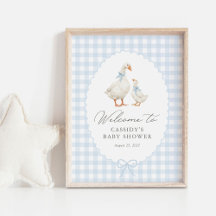 Pancarte de bienvenue pour Baby Shower Canard en V