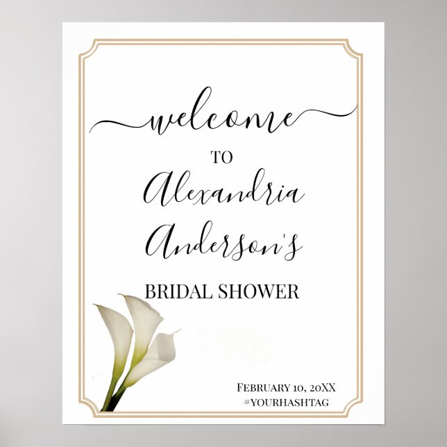Poster Pancarte de bienvenue pour Baby Shower de mariage  (Devant)