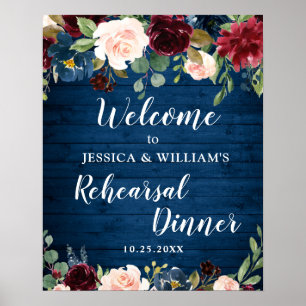 Poster Pancarte de bienvenue pour dîner de répétition de