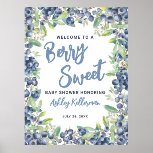 Poster Pancarte de bienvenue pour la baby shower aux bleu